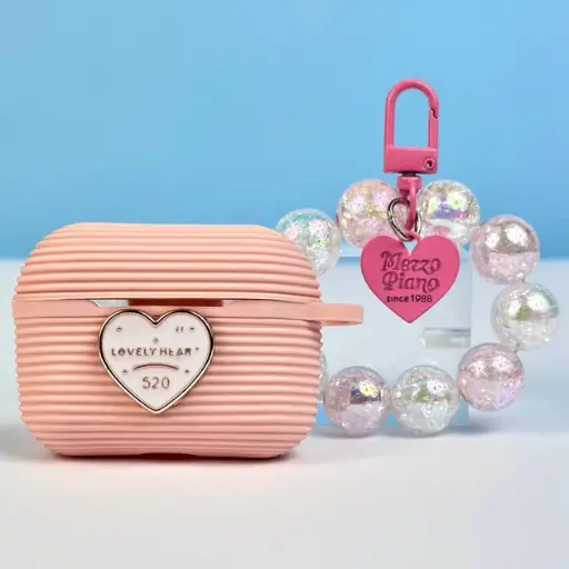 [4821000186138] Silicone case Lovely Heart for AirPods Pro 2 pink