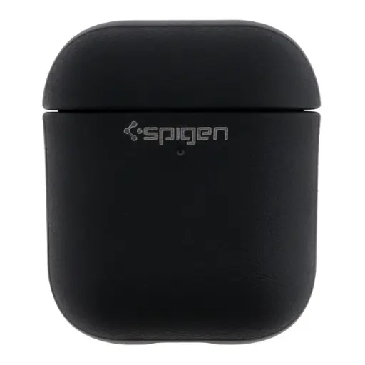 [4821000186428] Silicone case Spigen Leather Armor Carabin for AirPods 1/2 (Black)