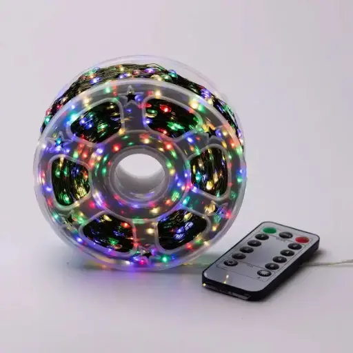 [2000000037059] Garland of dew thread 2000 LED length 200 m with a remote from the network, multicolor