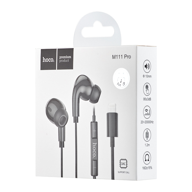 [44086] Vacuum headphones Hoco M111 Pro Lightning black