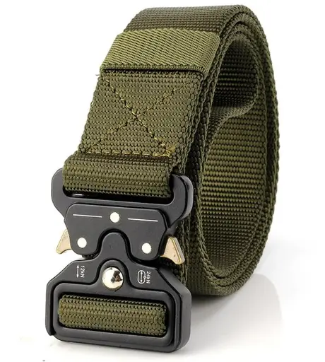 [4821000188705] Tactical belt Assault Belt with metal buckle 125 cm Green