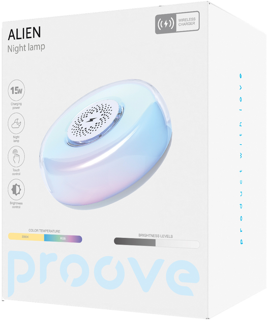 [59610] Нічник із Бездротовою Зарядкою Proove Alien