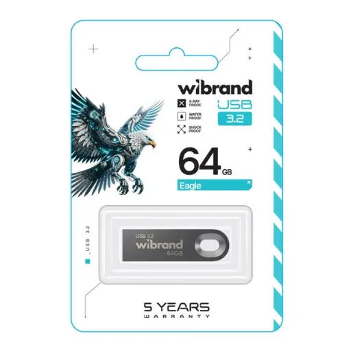 [4820124251784] USB флеш-накопичувач 3.2 Wibrand 64gb Eagle Gen1 (Сірий)
