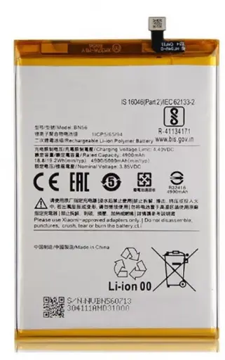 [899334] Battery BN56 for Xiaomi Poco C50, Redmi 9A, Redmi 9AT, Redmi 9C, Redmi A1, Redmi A1 Plus, Li-Polymer, 3.85 B, 5000 mAh,