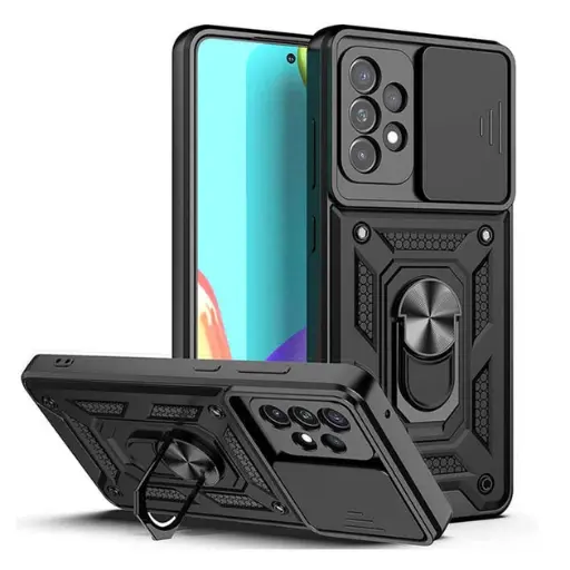 [4821000192139] Serge Ring Shockproof Case Samsung Galaxy A52 4G / A52 5G Black