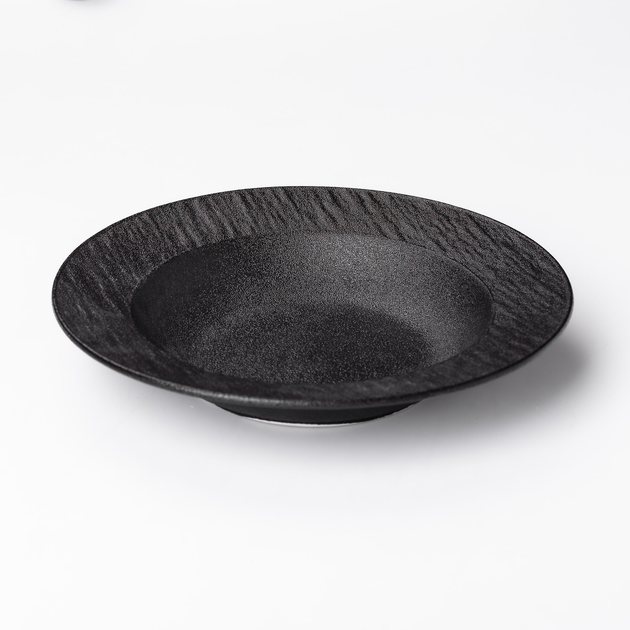[2000000038872] Plate soup ceramic 23 cm, black