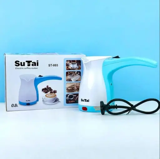 [6978255648862] Електрична турка Su Tai ST-003 у пластиковому корпусі 0,8л 600Вт (Блакитний)