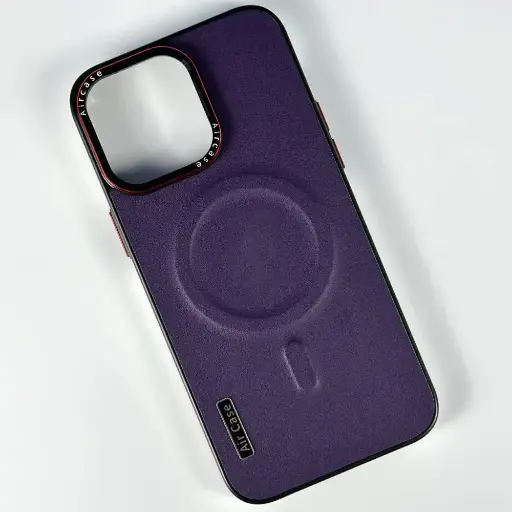 [4821000192887] Leather Brand AirCase Camera MagSafe IPhone 14 cover purple