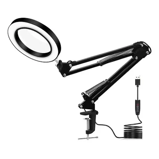 [4821000193488] Ring Lamp 16 cm with Lens Table (Black)
