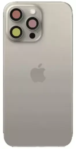 [920176] Задня панель корпусу для iPhone 15 Pro Max, сіра, зі склом камери, natural Titanium, small hole