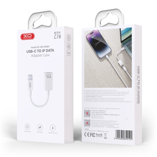 [49025] XO NB-R268A Type-c to Lightning Adapter 27W 0.12m (White)