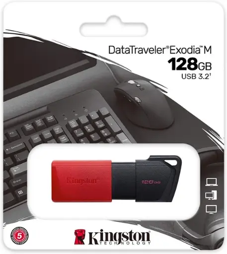 [15041] USB 128GB 3.2 Kingston DataTraveler Exodia M black-red