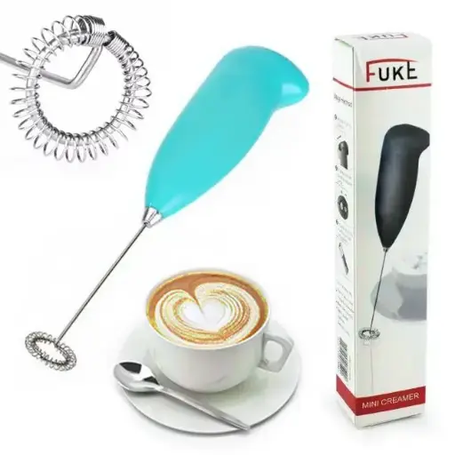[4821000197042] Капучинатор міксер для вершків FUKE coffie mixer (Блакитний)