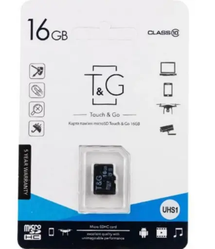 [26901] Micro SD memory card 16GB (10) (-adapter) T&G UHS-I