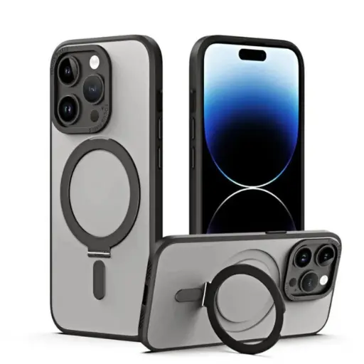 [4821000198247] Elegant Bumper Case Camera stand (MagSafe) for iPhone 15 Pro Black