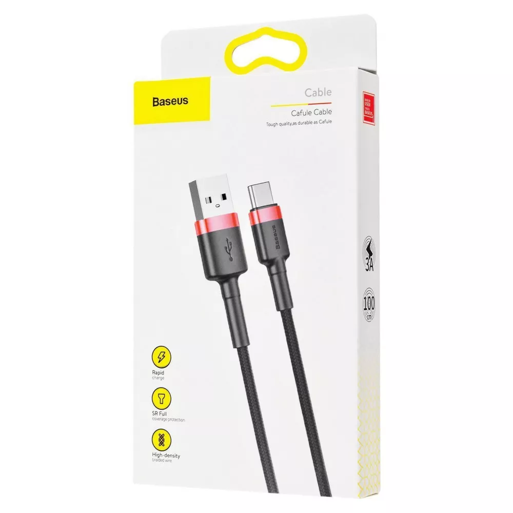[20782] USB cable Baseus Cafule Type-C Cable 3A (1m) (gray/black)