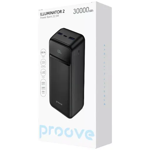 [63018] Павербанк Proove Illuminator 2 22.5W 30000mAh чорний 