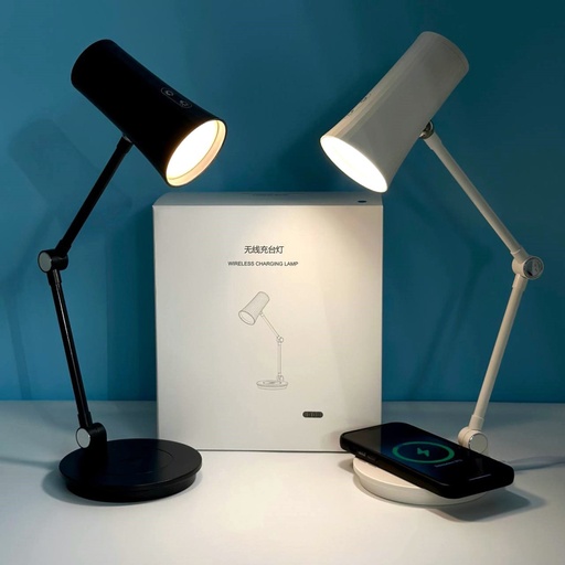 [4821000223109] D09 Wireless Charging Table Lamp with Projection Function (Three Colors) 1200mAh (Blue)