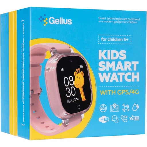 [101246] Дитячий смарт годинник Gelius Summer (GP-PK009) з GPS/4G/ESIM Pink