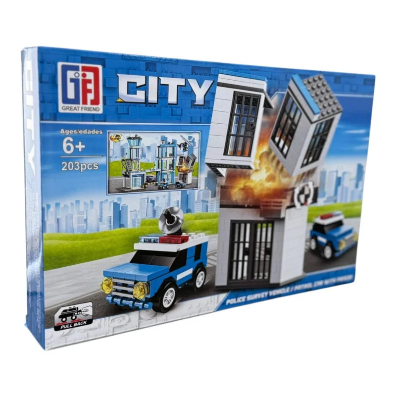 [77715997] Constructor CITY 123-553 "Police car + exploding holding cell"