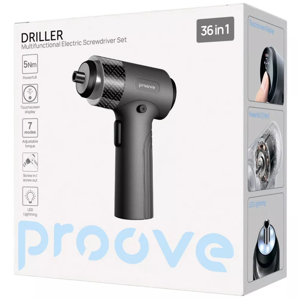 [67229] Багатофункціональний набір електричних викруток Proove Driller 36in1