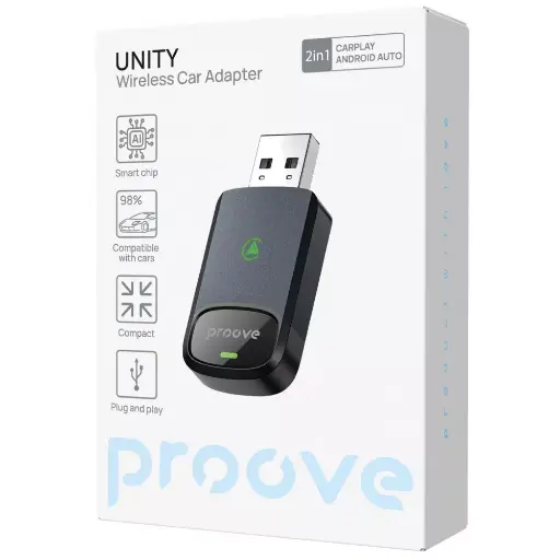 [66541] Бездротовий адаптер Proove Unity 2in1 (CarPlay / Android Auto)
