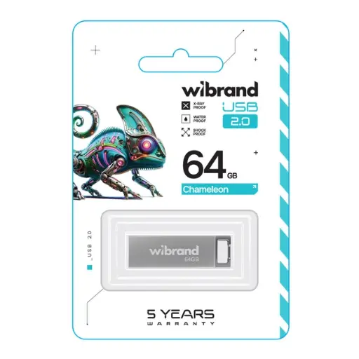 [4820124250695] USB flash drive Wibrand 64gb Chameleon (Silver)