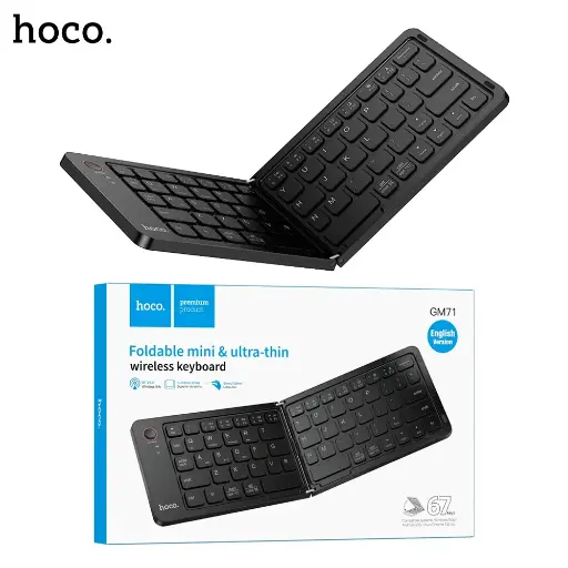 [64998] Hoco GM71 Proficient mini folding wireless keyboard (English version) (Black)